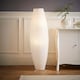 image 2 of ValueLights Isla White Paper Column Metal Base Floor Lamp | White