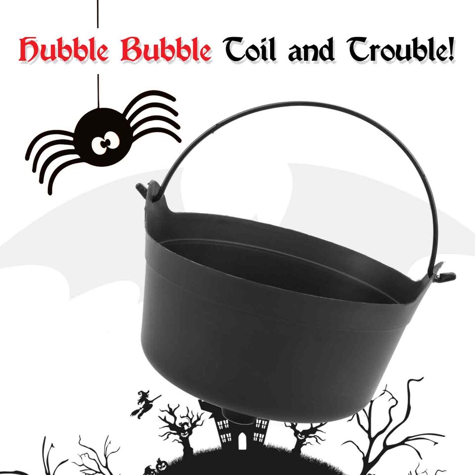 image 1 of VFM e-Store Halloween Cauldron Candy Bucket, Black 23 cm