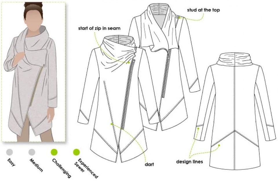 image 1 of Style Arc Genevieve Jacket Paper Sewing Pattern – Women’s Jacket, UK Sizes 4–16, Advanced