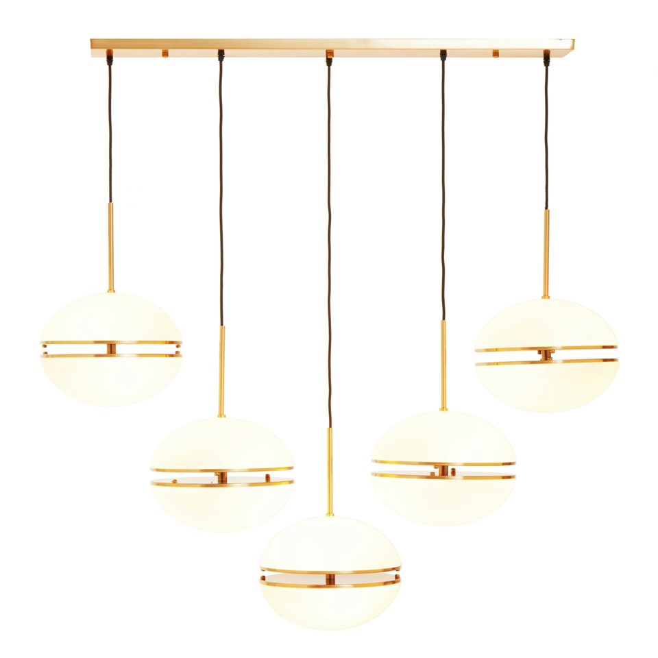 image 1 of Interiors by Premier Five Ball Brass Pendant Light