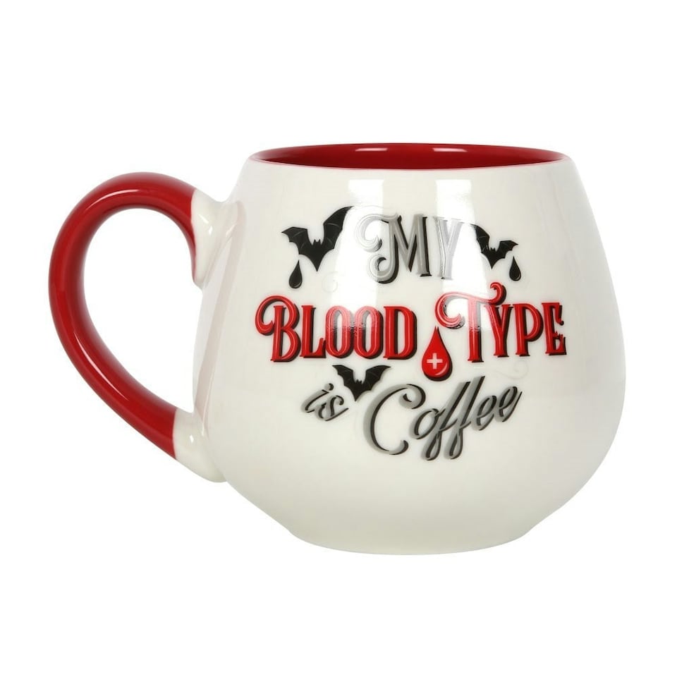 image 1 of Something Different My Blood Type is Coffee Rounded Mug - White/Red - One Size