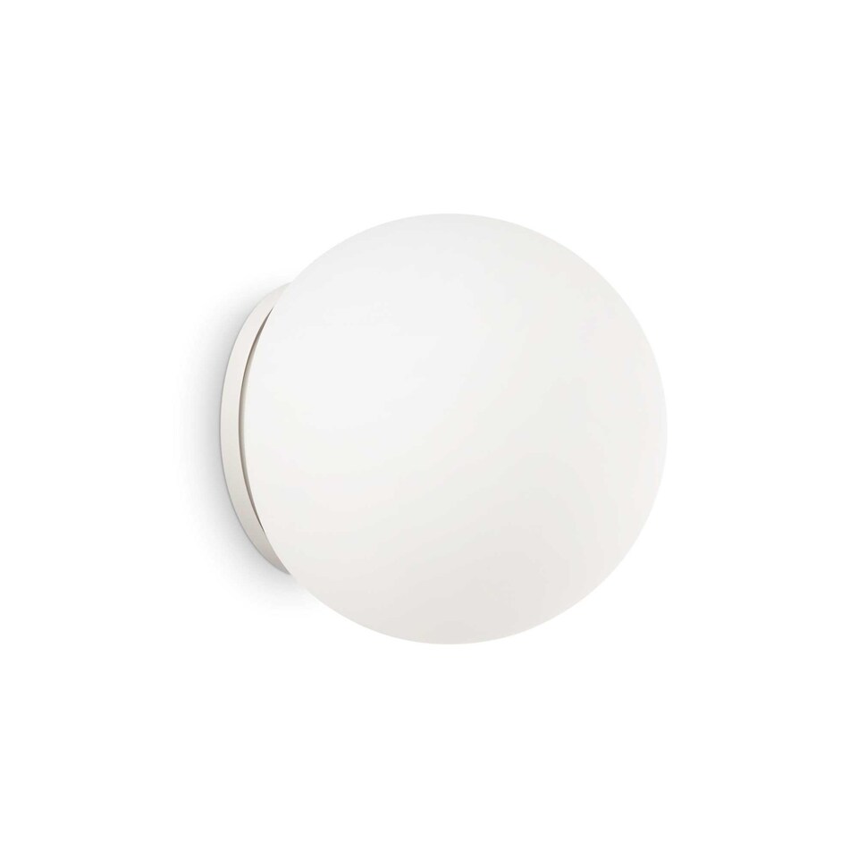 Mapa Bianco 1 Light Medium Globe Ceiling Flush Light White, E27