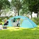 image 2 of Outsunny 4-6 Man Family Camping Tent w/ 2 Bedrooms, a Living Room, Grey 