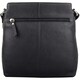 image 2 of Genuine Soft Leather Crossbody Shoulder Two Toned Handbag Black | Black