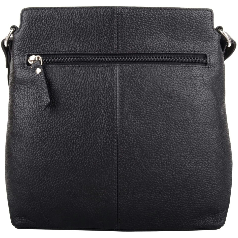 image 1 of Genuine Soft Leather Crossbody Shoulder Two Toned Handbag Black | Black