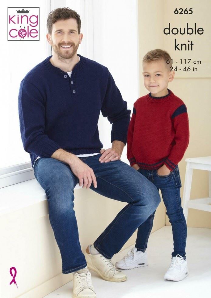 King Cole Orchard DK Knitting Pattern 6265, Sweaters, Slipovers and Cardigans for Kids, Teenagers, Men and Women - 24 - 46 Inches