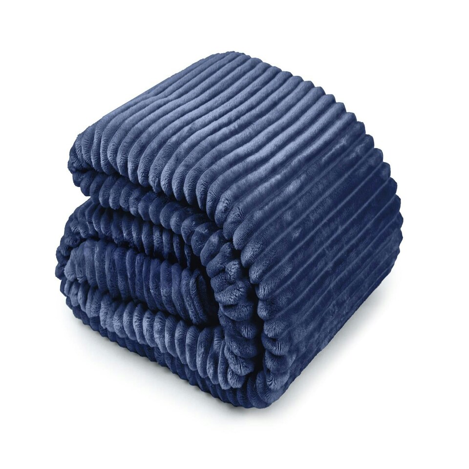 image 1 of Dakota Navy Blanket/Throw Blue