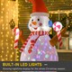 image 4 of HOMCOM Christmas Inflatable Snowman, Rotating Lighted Indoor Outdoor  Decoration