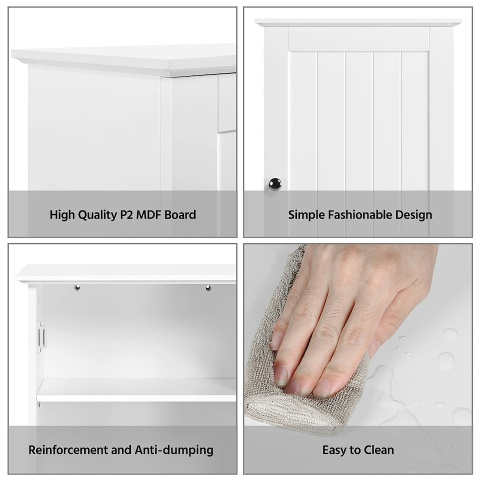 image 1 of Yaheetech Wall Mounted Cabinet with 3 Tiers