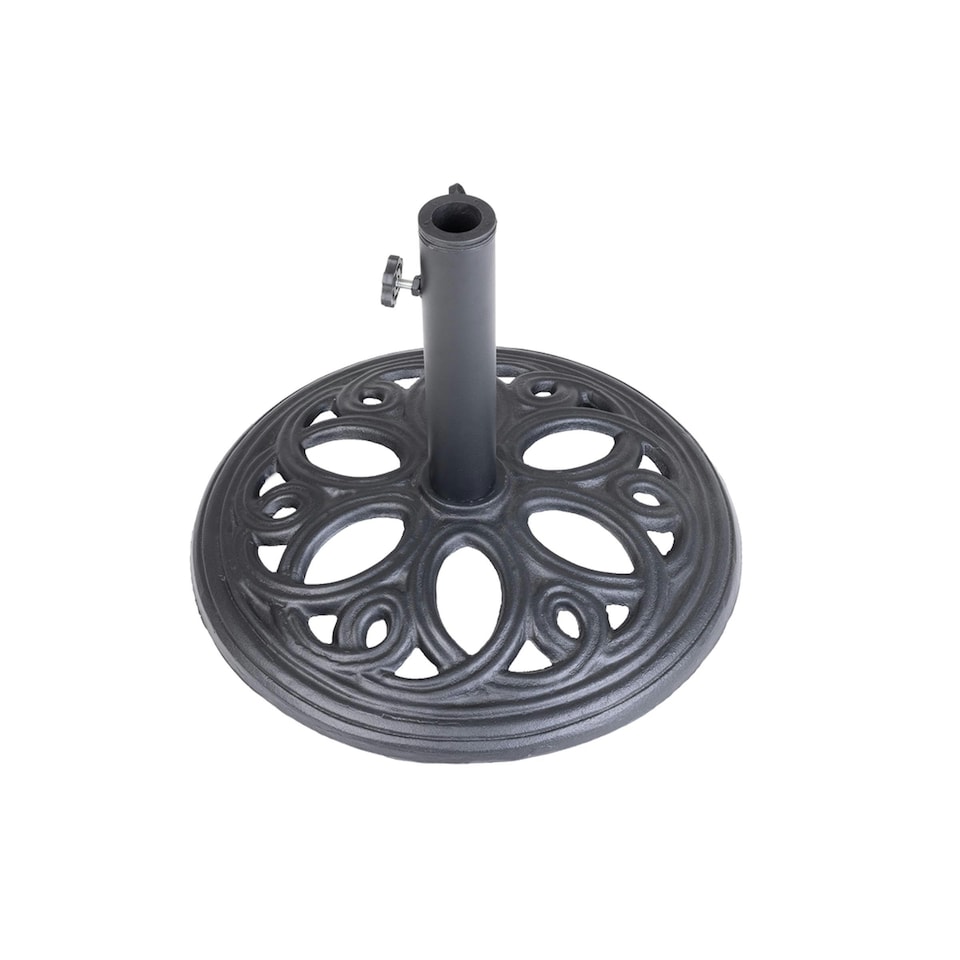 image 1 of Charles Bentley 12kg Cast Iron Round Patio Umbrella Parasol Base Stand - Black