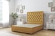 image 1 of Sloomy Montana Mustard Plush Divan Bed Base 2 Drawers Same Side With 26 Inch Strutted Headboard | Gold | Mustard | Double | 1