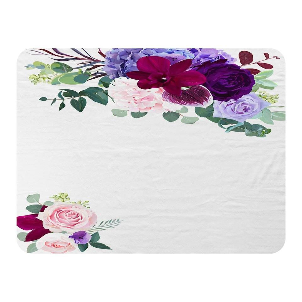 image 1 of Pink & Purple Roses (Blanket)