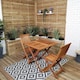 image 8 of Outdoor 2 Person Folding Square Wooden Garden Patio Dining Table and Chairs Set