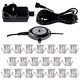 image 1 of Set of 20 - 30mm IP67 Warm White LED Decking Kit with Photocell Chrome | Clear