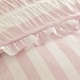 image 4 of Catherine Lansfield Seersucker Frill Stripe Duvet Cover Set | Pink | King