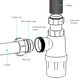image 3 of SPARES2GO Telescopic Waste Bottle Trap 40mm 1.5" Basin Bidet Urinal Bathroom Kitchen Sink 75mm Seal
