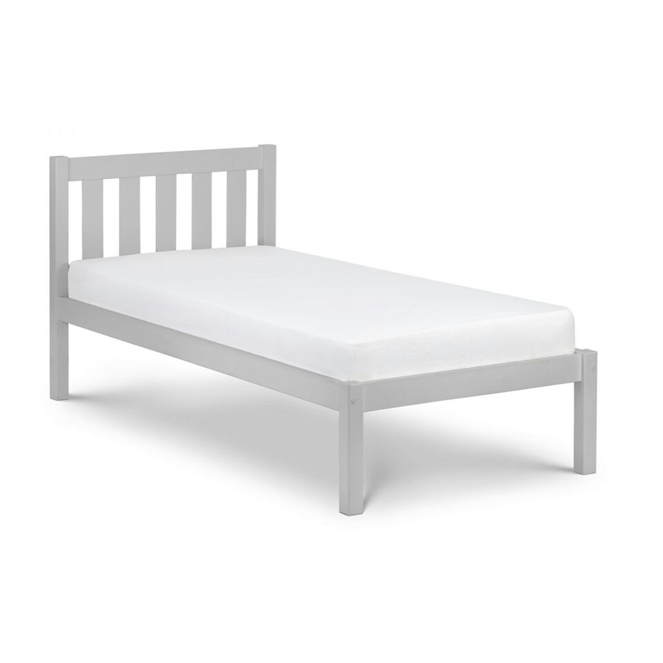 image 1 of Dove Grey Lacquer Solid Pine Low Foot End Bed - Single 3ft (90cm)