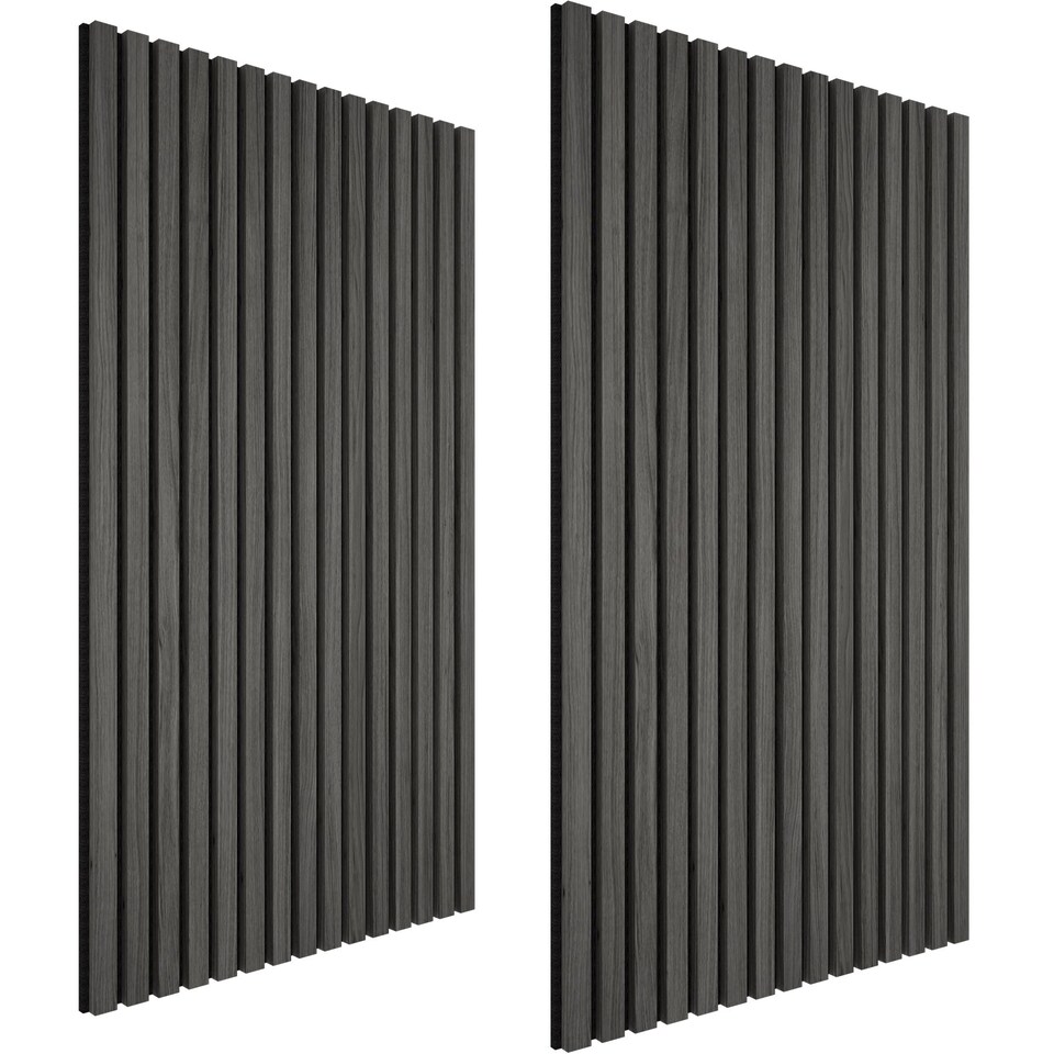 image 1 of Acoustic Wall Panels Sonic Wall II with Real Wood Veneer and Sound-Absorbing Felt | Black | black oak | 110 x 50 x 1.8 cm | 2