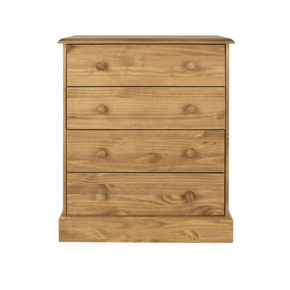 image 1 of Core Products Cotswold, 4 Drawer Chest H98cm x W76.5cm x D40.5cm Brown