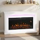 image 8 of HOMCOM 48"/121 cm Electric Fireplace with Realistic Flame Effect & 5 Brightness Levels, 1000W/2000W Inset Electric Fire and Mantel Reach up to 30 m² Space with Remote & Timer for Living Room, White