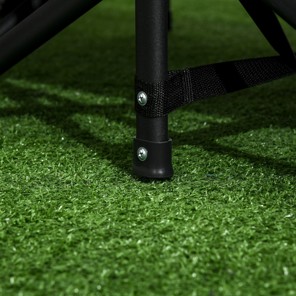 image 1 of Outsunny Camping Bed for Adults, Single Folding Camp Bed, Padded Portable Camping Cot for Sleeping, with Carry Bag, Side Pocket and Cup Holder for Outdoor, Travel, Fishing, Black