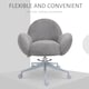 image 5 of HOMCOM Fluffy Desk Chair, Cute Makeup Vanity Chair with Rolling Wheels for Home Bedroom Living Room, Grey