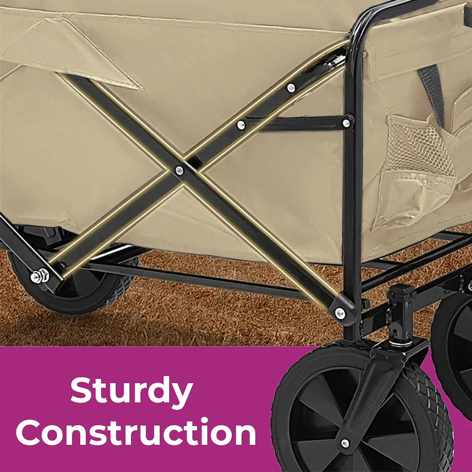 image 1 of Neo Foldable Collapsible Garden Festival Cart - Natural