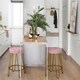 image 2 of Yaheetech 67 cm Tall Upholstered Velvet Counter Stools Pink