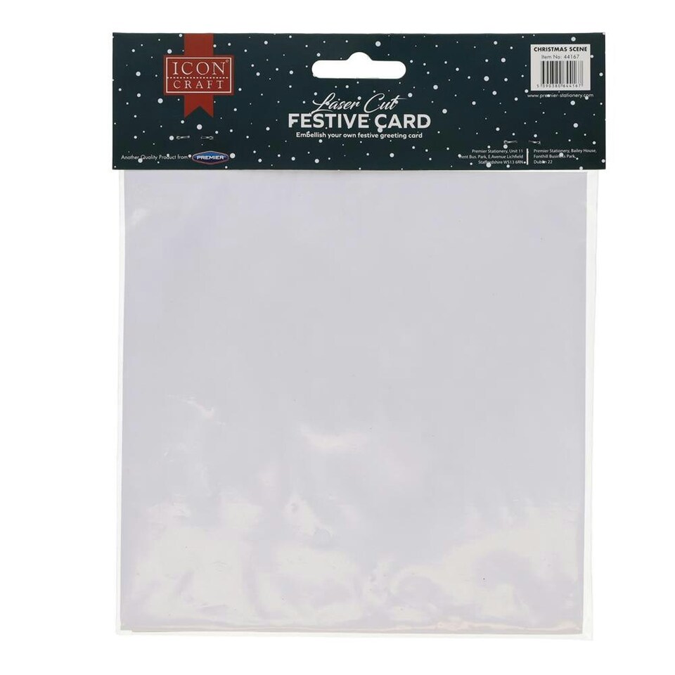 image 1 of Colour Your Own Laser Cut Christmas Scene Festive Greeting Card by Icon Craft