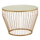 image 1 of Gold Finish Tapered Design Side Table,Bedside Table With Round Mirrored Top, Accent Table,Ideal For Lounge Gold