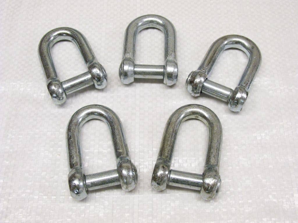 Securefix Direct - X5 11mm Galvanised Commercial Dee Shackles With Countersunk Pin - Chain Connect Caravan Tether Flush