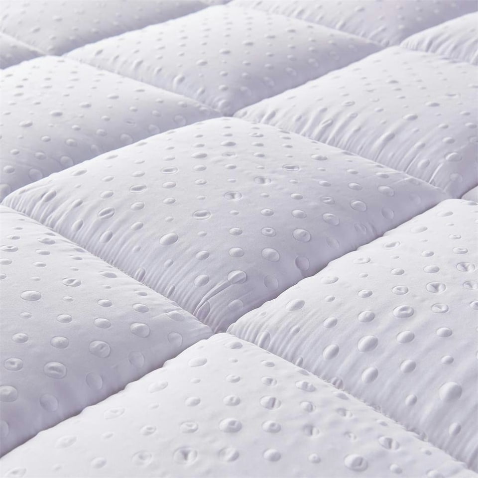image 1 of 5cm 3D Microfibre Bubble Mattress Topper | White | Double | 1