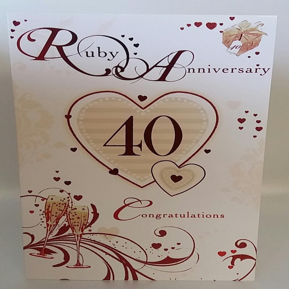 image 1 of Ruby Anniversary (40th) Greeting Card
