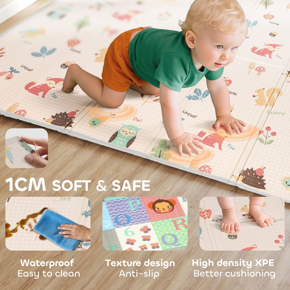 image 1 of AIYAPLAY Foldable Baby Play Mat, Waterproof Activity Playmat