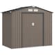 image 1 of Outsunny 7 x 4ft Metal Garden Shed, Outdoor Storage Tool House with Ventilation Slots, Foundation Kit and Lockable Double Doors, Brown