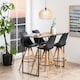 image 4 of Seaford Black Metal Bar Table with Oak Top