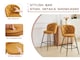 image 7 of SONARA Set of 2 Blended Woven Fabric Counter Height Bar Stools with Backrest | Yellow
