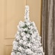 image 8 of HOMCOM 5FT Prelit Artificial Snow Flocked Christmas Tree with Warm White LED Light, Holiday Home Xmas Decoration, Green White