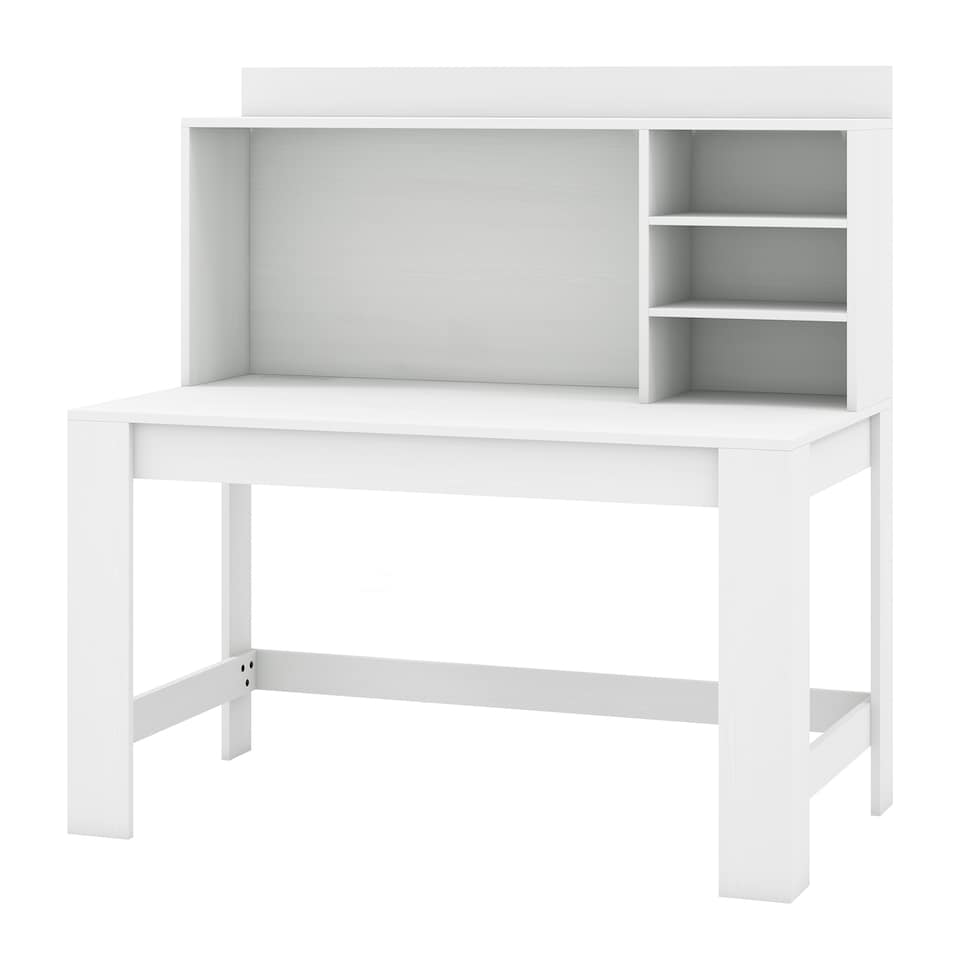 image 1 of COSTWAY Computer Desk Home Office Desk Cable Hole White