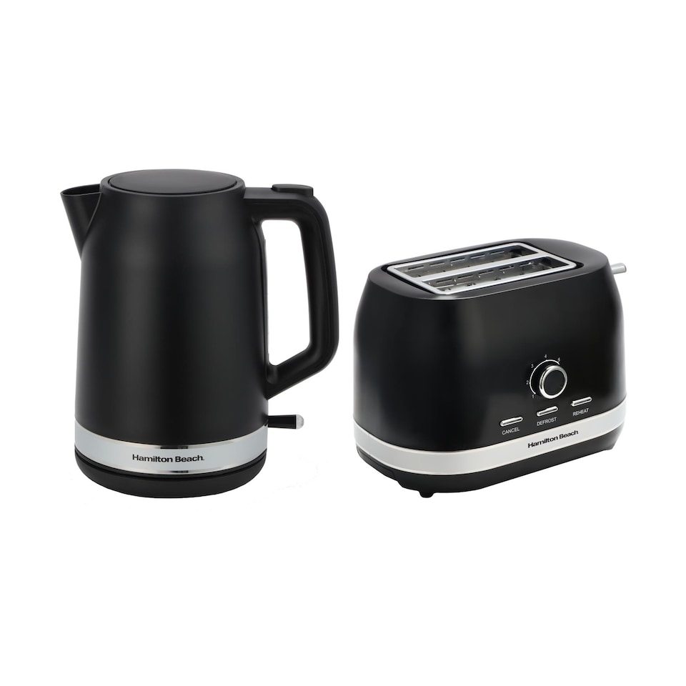 image 1 of Hamilton Beach Ella Black Kettle & Toaster Set