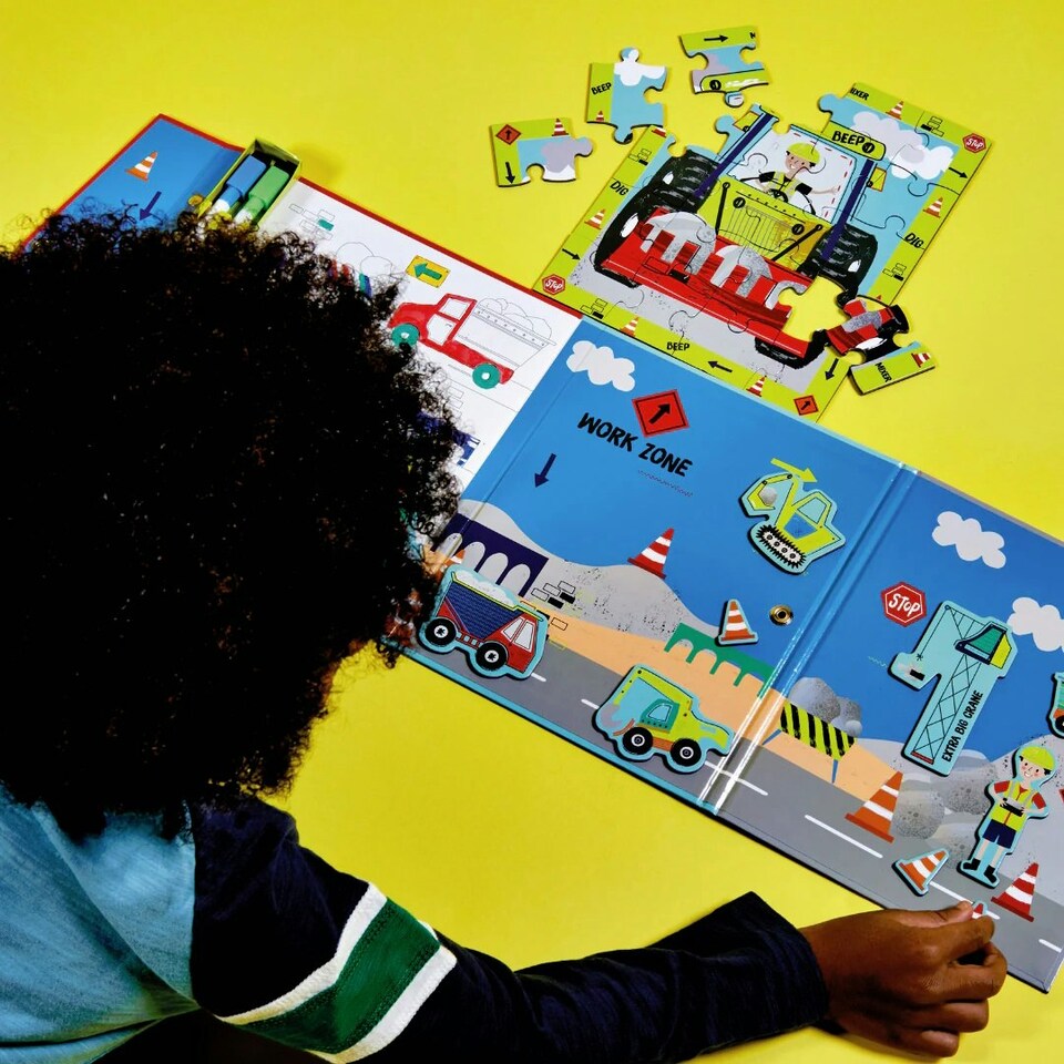 image 1 of Floss & Rock Magnetic 4 in 1 Activity Book - Construction Multi | One Size
