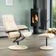 image 1 of Gibson Swivel Recliner and Footstool - Cream
