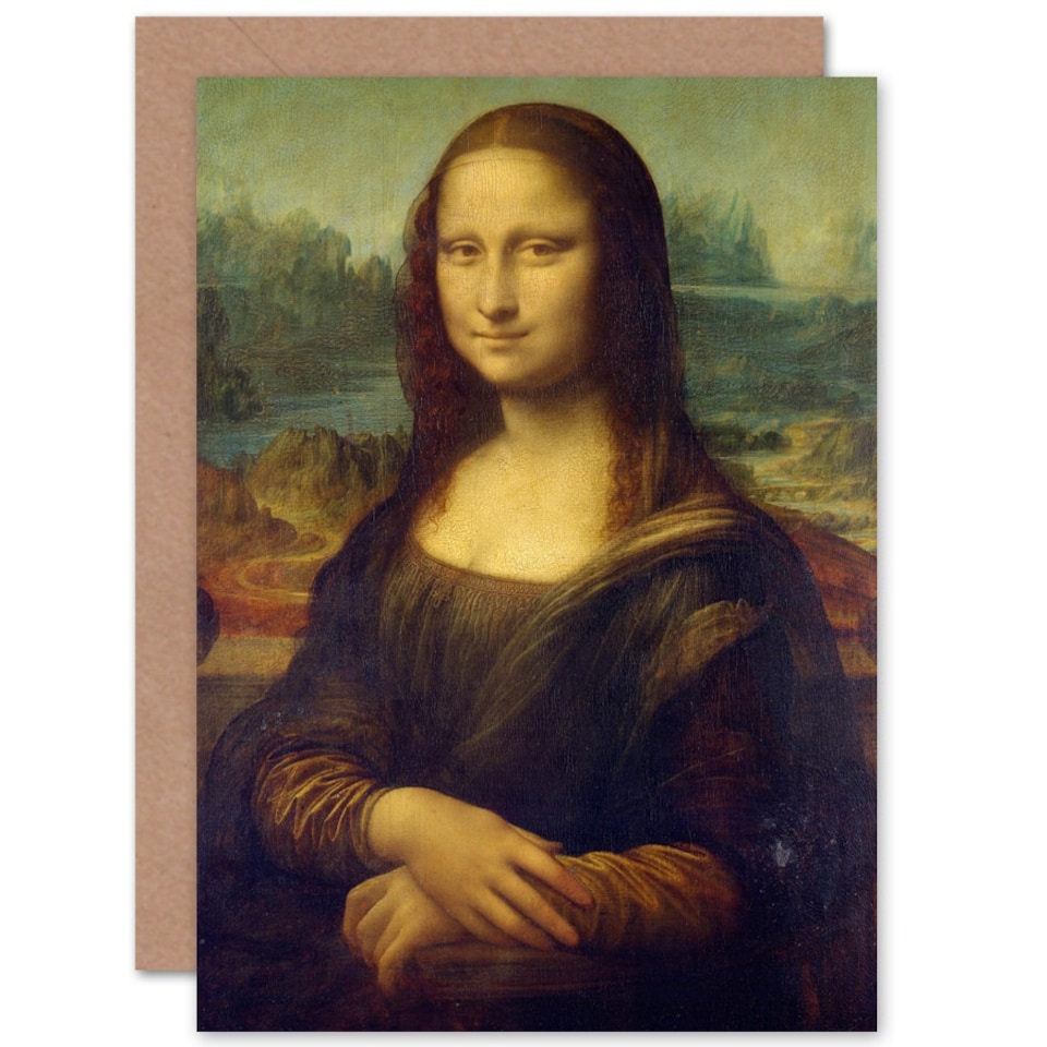 image 1 of Da Vinci Mona Lisa La Gioconda Old Master Painting Greeting Card
