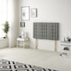 image 4 of Astoria Divan Bed Base with 2 Drawers & 30 Inch Diamante Headboard in Linen Fabric | Silver | Silver | Small Single