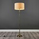 image 2 of ValueLights Traditional Style Antique Brass Sconce Floor Lamp With Beige Drum Shade