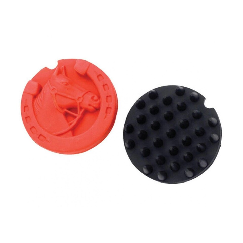 Lincoln Horse Head Rubber Curry Comb - Red - One Size
