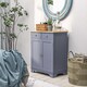 image 8 of HOMCOM Rubber Wood Top Kitchen Side Cabinet with Adjustable Shelf, Grey