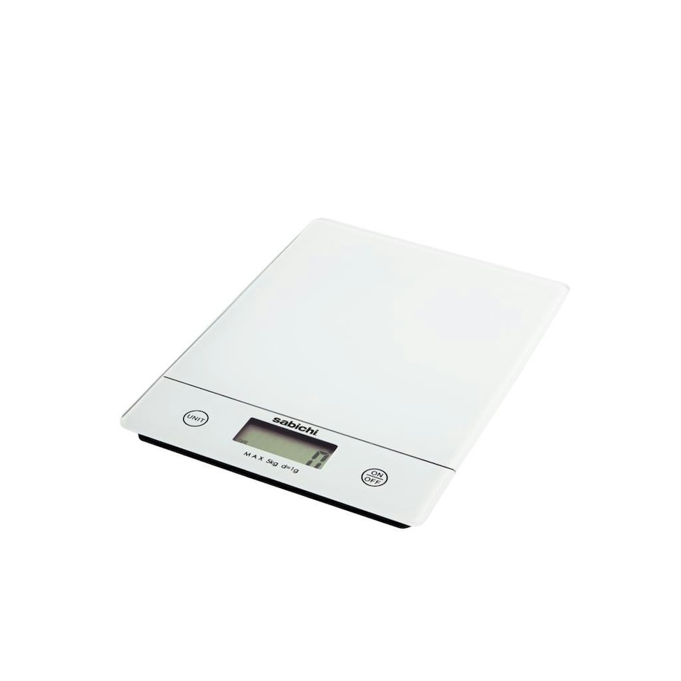 Sabichi 5kg Digital Kitchen Scales - White - 200mm x 150mm x 17mm