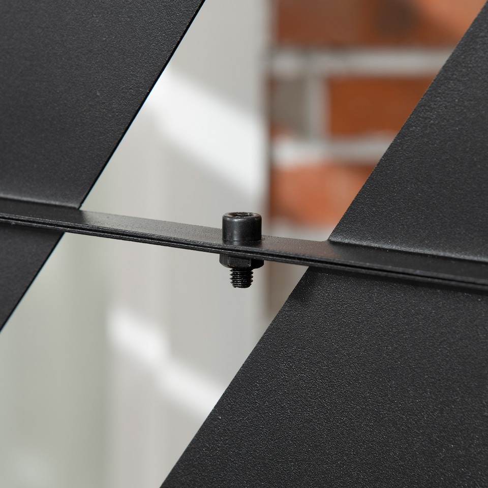 image 1 of Outsunny 6.5FT Metal Outdoor Privacy Screen Panel with Stand, Banana Leaf Style