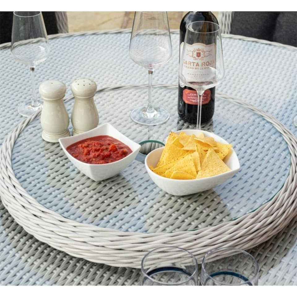 image 1 of 6 Seater Natural Putty Grey Weave Garden Dining Set